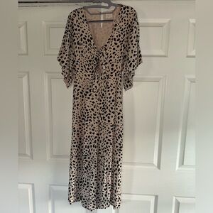 Leopard Print V-Neck Dress